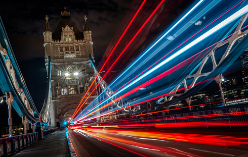 Night Traffic on Tower Bridge